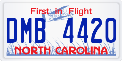 NC license plate DMB4420