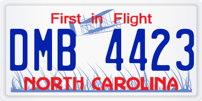NC license plate DMB4423
