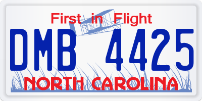 NC license plate DMB4425