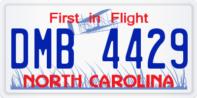 NC license plate DMB4429