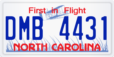 NC license plate DMB4431