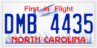 NC license plate DMB4435