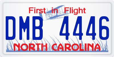 NC license plate DMB4446