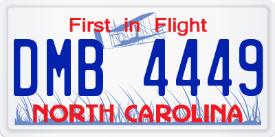 NC license plate DMB4449
