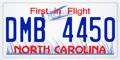 NC license plate DMB4450