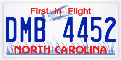 NC license plate DMB4452