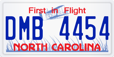 NC license plate DMB4454