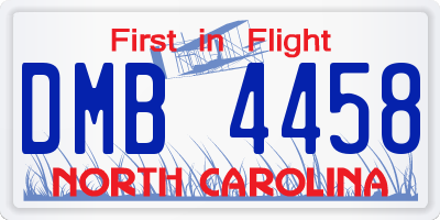 NC license plate DMB4458