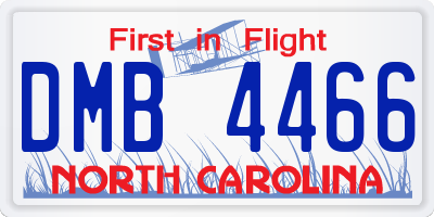 NC license plate DMB4466