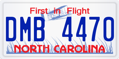 NC license plate DMB4470