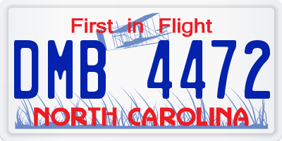 NC license plate DMB4472