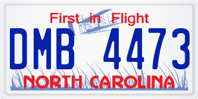 NC license plate DMB4473