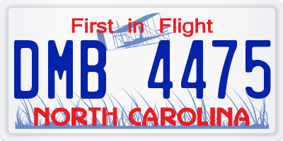 NC license plate DMB4475