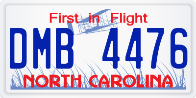 NC license plate DMB4476