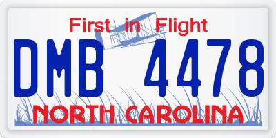 NC license plate DMB4478