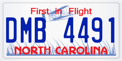 NC license plate DMB4491