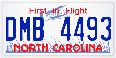 NC license plate DMB4493