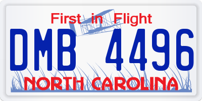 NC license plate DMB4496