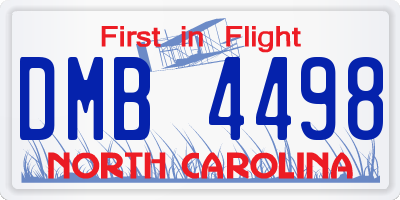 NC license plate DMB4498