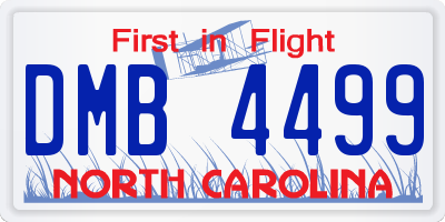 NC license plate DMB4499