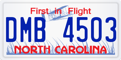 NC license plate DMB4503