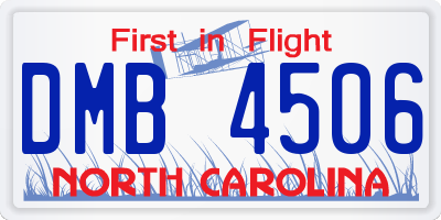 NC license plate DMB4506