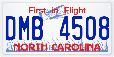 NC license plate DMB4508