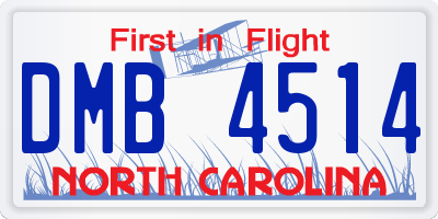 NC license plate DMB4514