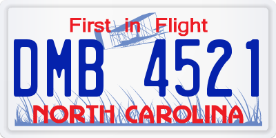 NC license plate DMB4521