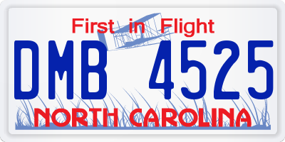 NC license plate DMB4525