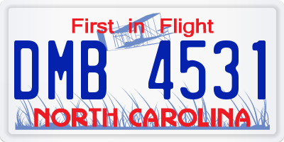 NC license plate DMB4531