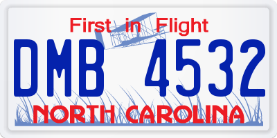NC license plate DMB4532