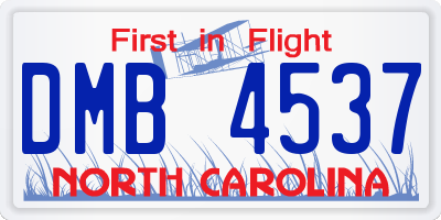 NC license plate DMB4537