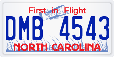 NC license plate DMB4543
