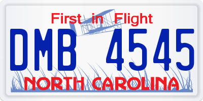 NC license plate DMB4545
