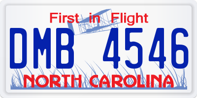 NC license plate DMB4546