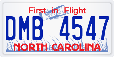 NC license plate DMB4547