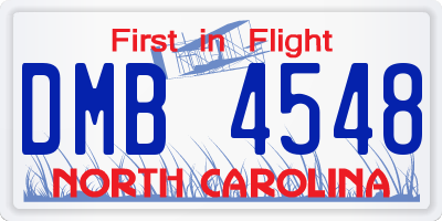 NC license plate DMB4548