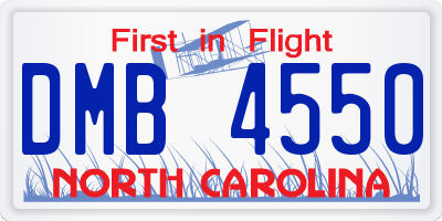 NC license plate DMB4550