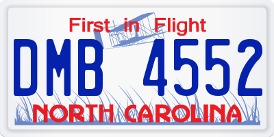 NC license plate DMB4552