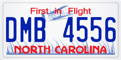 NC license plate DMB4556