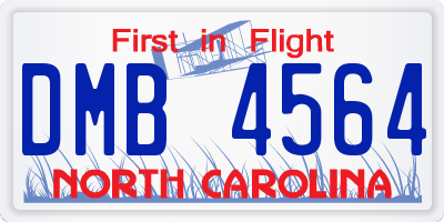 NC license plate DMB4564