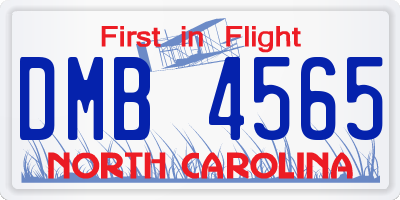 NC license plate DMB4565