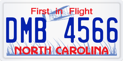 NC license plate DMB4566