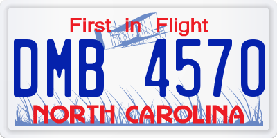 NC license plate DMB4570