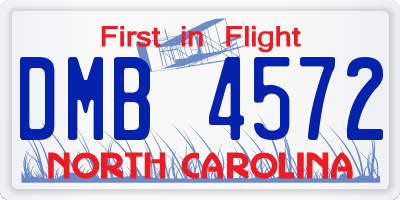 NC license plate DMB4572