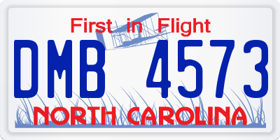NC license plate DMB4573