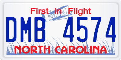 NC license plate DMB4574