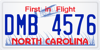 NC license plate DMB4576