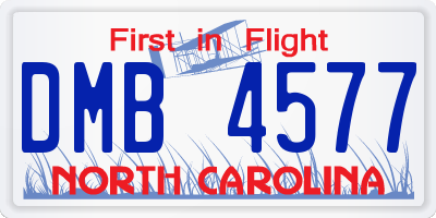 NC license plate DMB4577